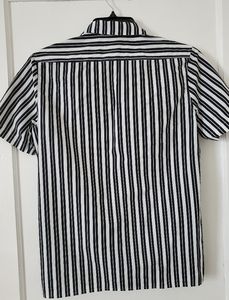 Stripped button up short sleeve